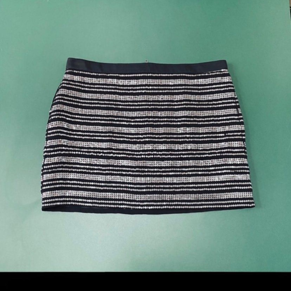American Eagle Black & Sequin Mini Skirt, Size 14